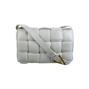 BOTTEGA VENETA Chalk Maxi Intrecciato Padded Cassette Crossbody Shoulder Bag
